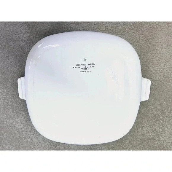 Corning Ware Baking Dish 9" P-9-B White Cornflower Vintage Square Casserole Dish - Picture 6 of 7
